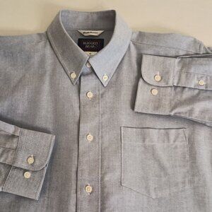 Rugged Bear Boys Blue White Button Down Shirt Size 14 Front Pocket EUC